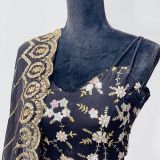 Floral Embroidered Black Georgette Lehenga