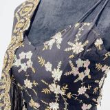 Floral Embroidered Black Georgette Lehenga