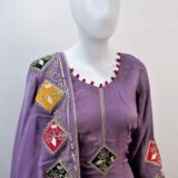 Heather Purple Handwork Punjabi Suit