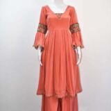 Coral Pink With Lace On Arms Suit