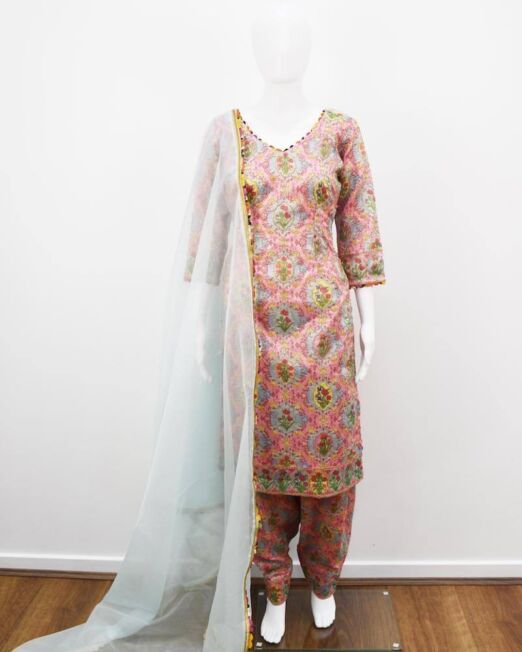 Khadi Silk With Zari Work Suit